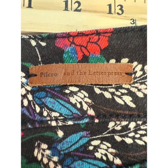 Pilcro by Anthropologie Floral Skinny 26 Mid Rise Maximalist Cottagecore Boho - Picture 6 of 11